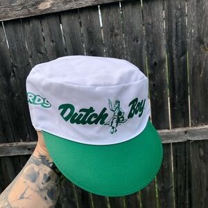 Dutch Boy White and Green Vintage painters Cap